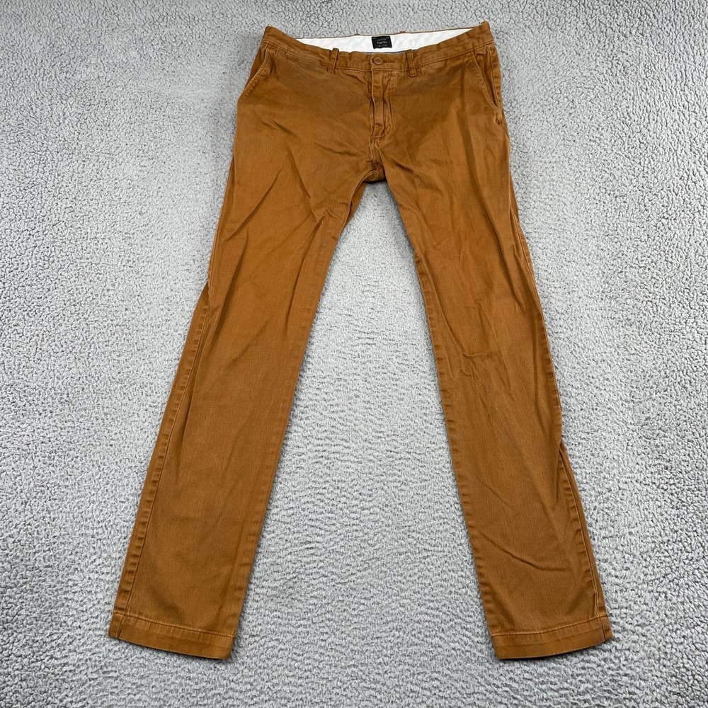 J.Crew Pants Mens 32x34 Brown 484 Slim Fit Stretch Chino Cotton Blend E1589